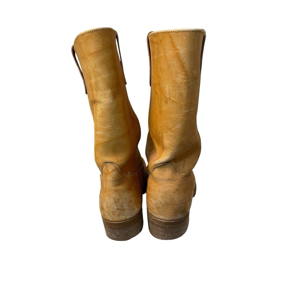 Vintage Landis Light Brown Leather Campus Western Boots Men’s Size 10 USA Cowboy - Picture 6 of 12